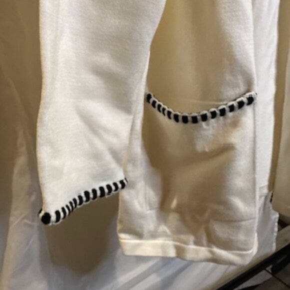 Craft & Barrow Cream Open Front Cardigan with Black Trim – Size XL (NWT) - Picture 3 of 4
